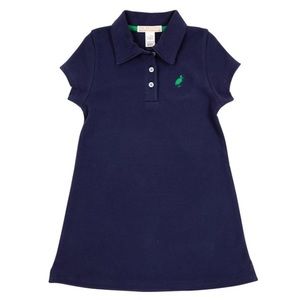 The Beaufort Bonnet Company Maude’s Polo Dress. Navy w/ green stork size 6. GUC.
